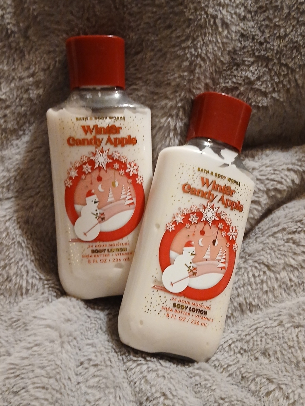 Bath & Body Works Winter Candy Apple Lotion - Red & White Packaging